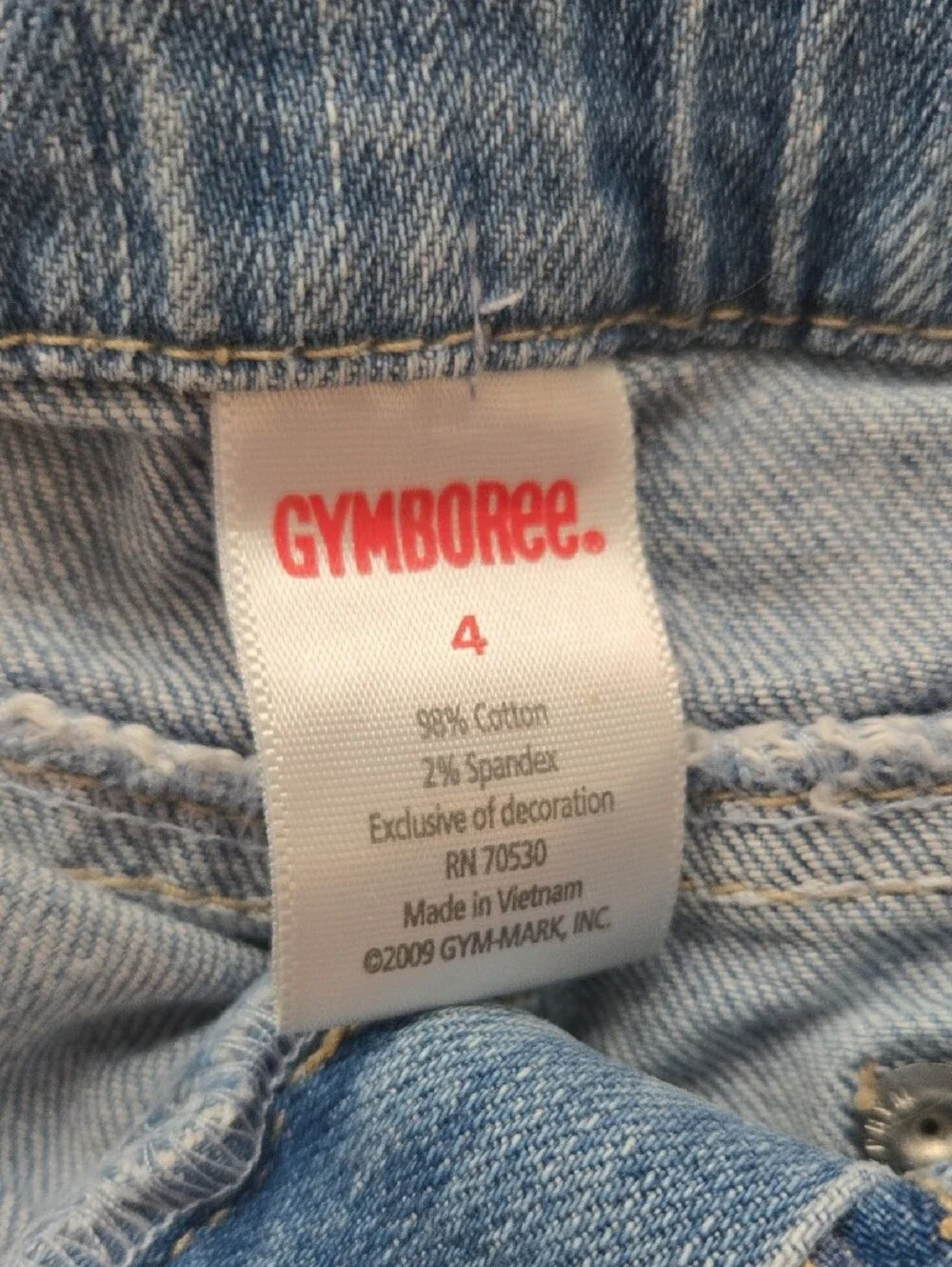 Gymboree Light Blue Denim Shorts with Floral Pocket Embroidery